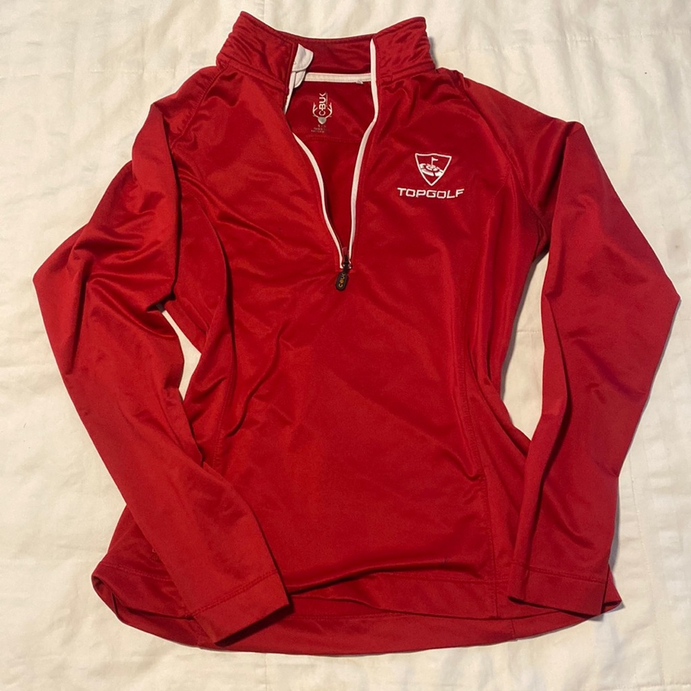 Topgolf red quarter zip